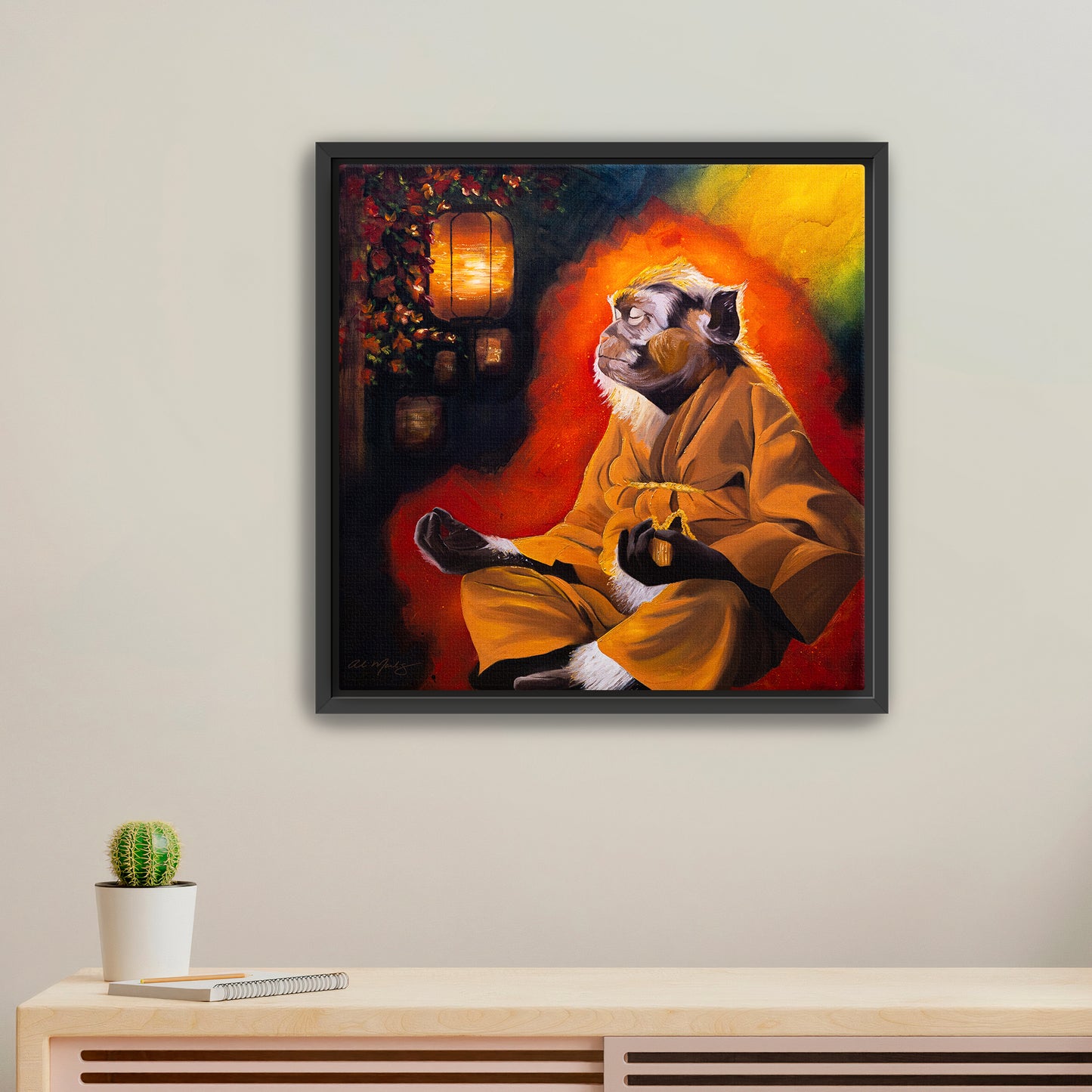 "Meditation Master" Framed Canvas Print