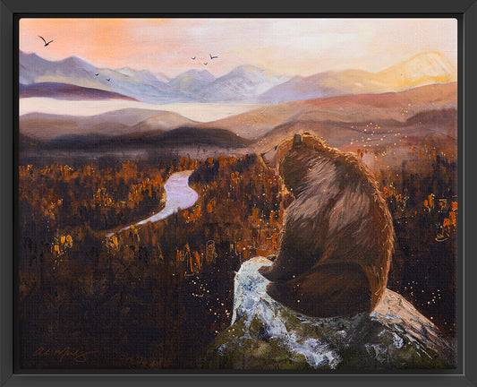 "Bear | The Grounder I" Framed Canvas Print