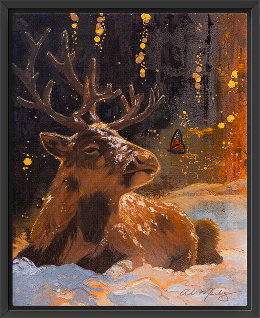 "Deer | The Nurturer I" Framed Canvas Print