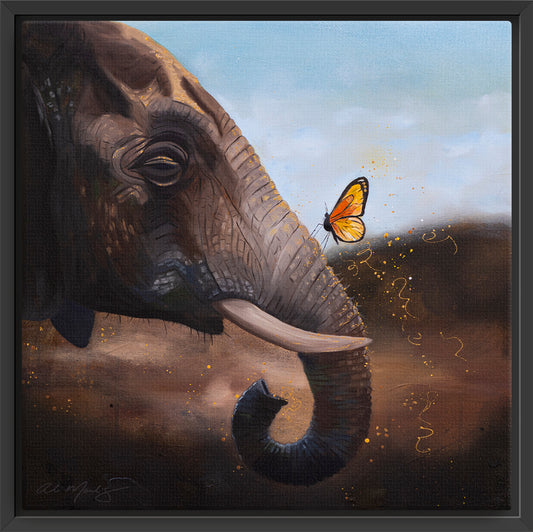 "Elephant | The Protector I" Framed Canvas Print