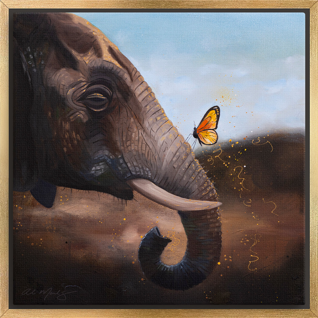 "Elephant | The Protector I" Framed Canvas Print