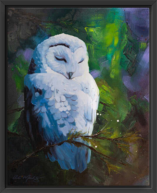 "Owl | The Visionary I" Framed Canvas Print