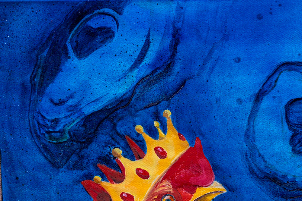 "Rooster King of Beer" Original Painting