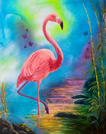 "Balanced Flamingo" Canvas Print