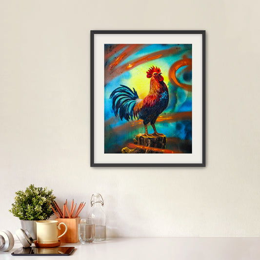 "Confident Rooster" Framed Fine Art Print