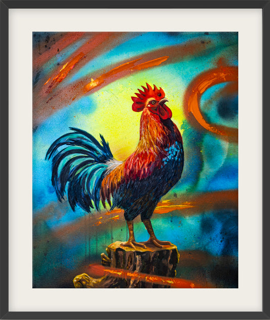 "Confident Rooster" Framed Fine Art Print