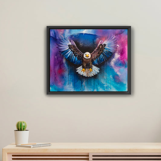 "Free Eagle" Framed Canvas Print