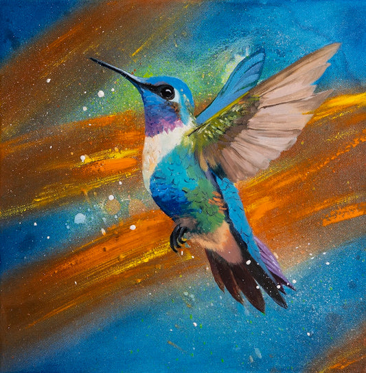 "White-Necked Jacobin Hummingbird" Original Painting
