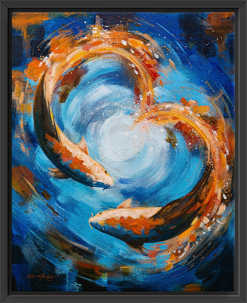 "Koi Kinship" Framed Canvas Print