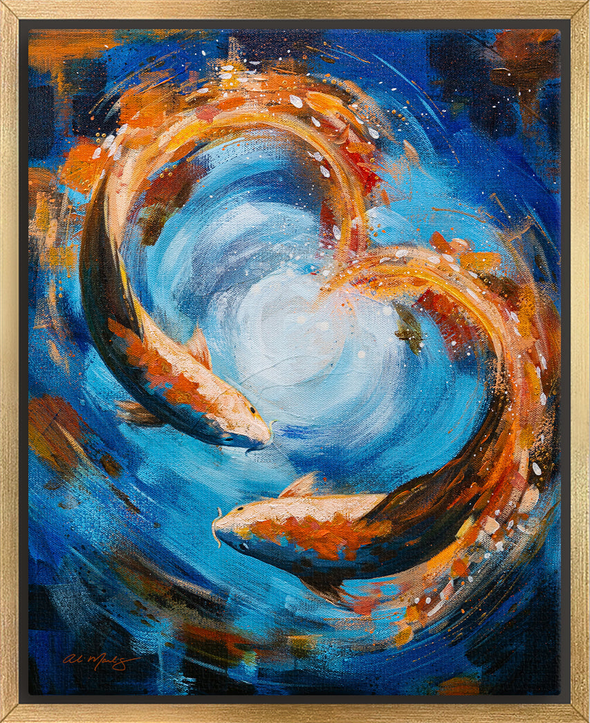 "Koi Kinship" Framed Canvas Print