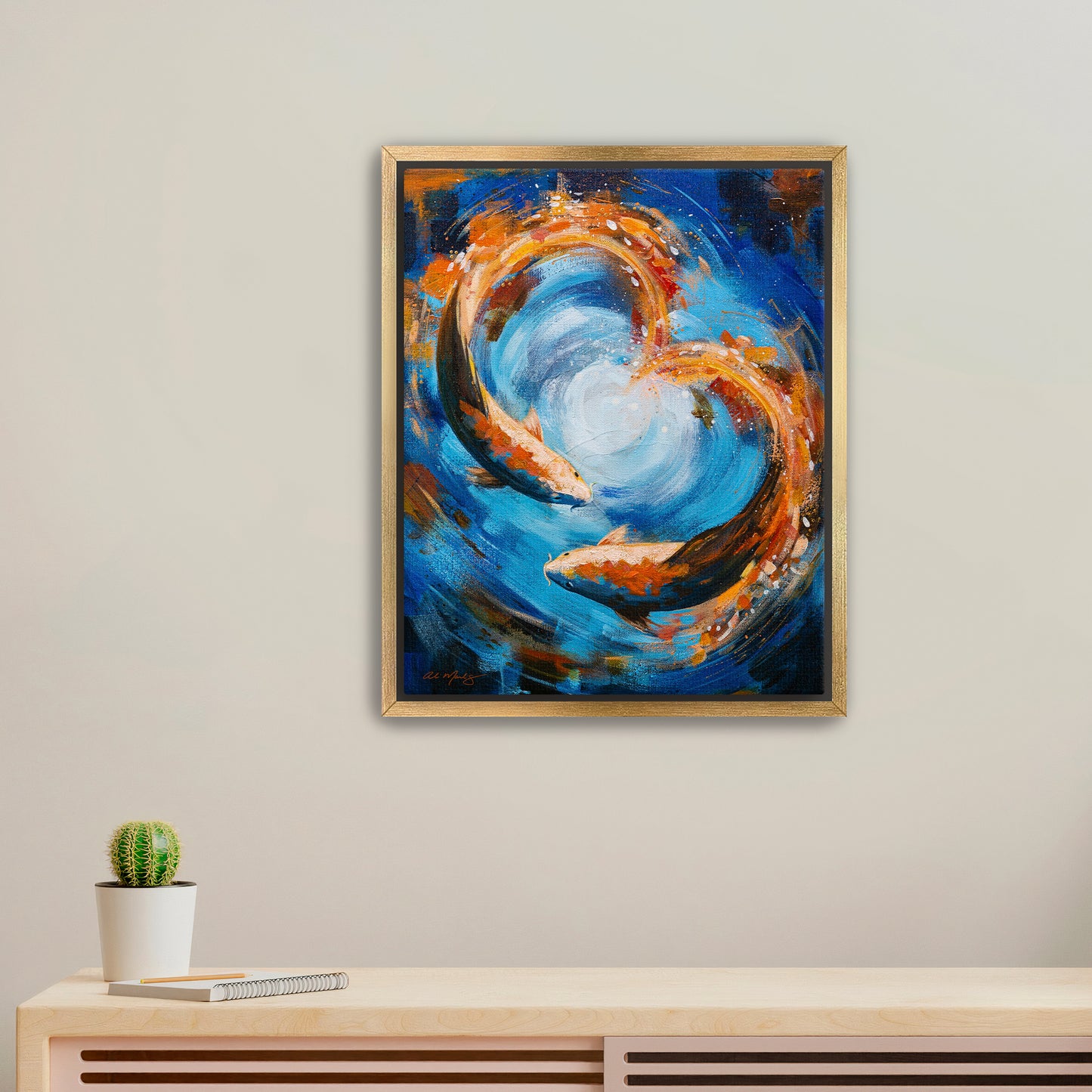 "Koi Kinship" Framed Canvas Print