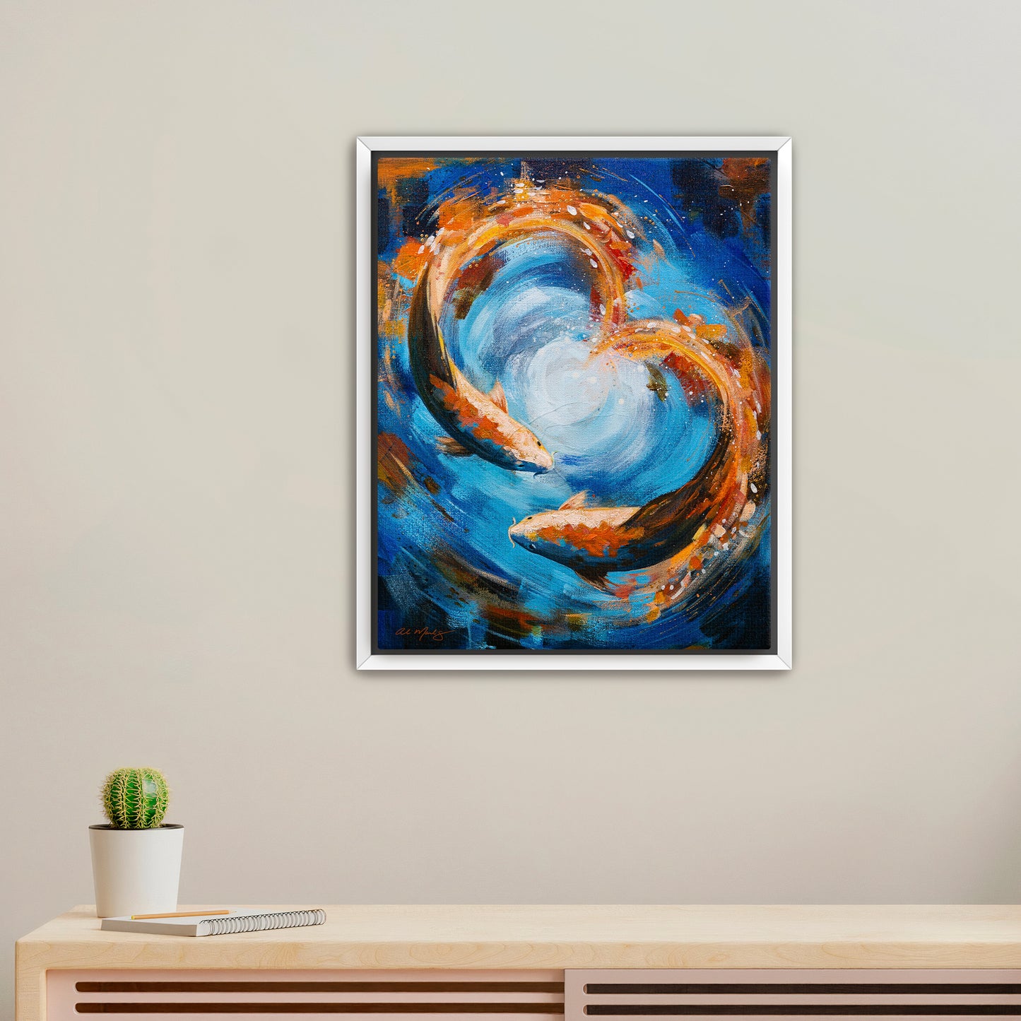 "Koi Kinship" Framed Canvas Print