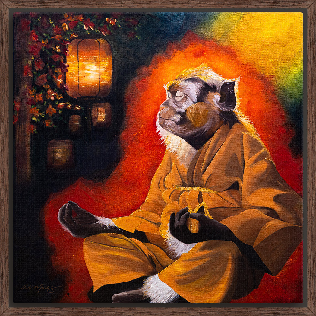 "Meditation Master" Framed Canvas Print