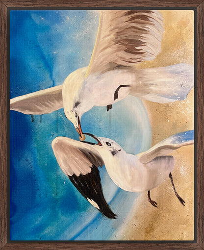 "A Little Nourishment Goes a Long Way" Framed Canvas Print