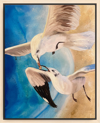 "A Little Nourishment Goes a Long Way" Framed Canvas Print