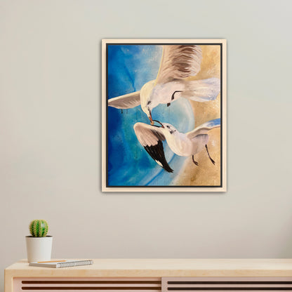 "A Little Nourishment Goes a Long Way" Framed Canvas Print