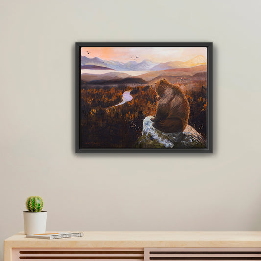 "Bear | The Grounder I" Framed Canvas Print