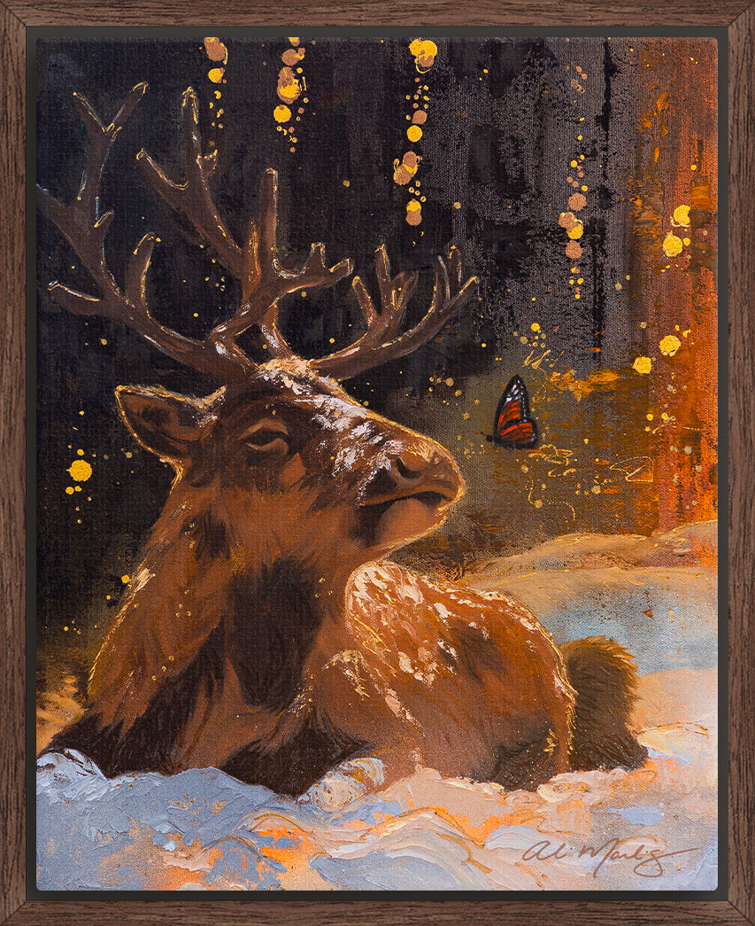 "Deer | The Nurturer I" Framed Canvas Print