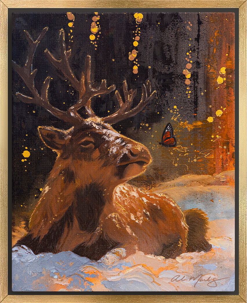 "Deer | The Nurturer I" Framed Canvas Print