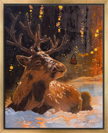 "Deer | The Nurturer I" Framed Canvas Print