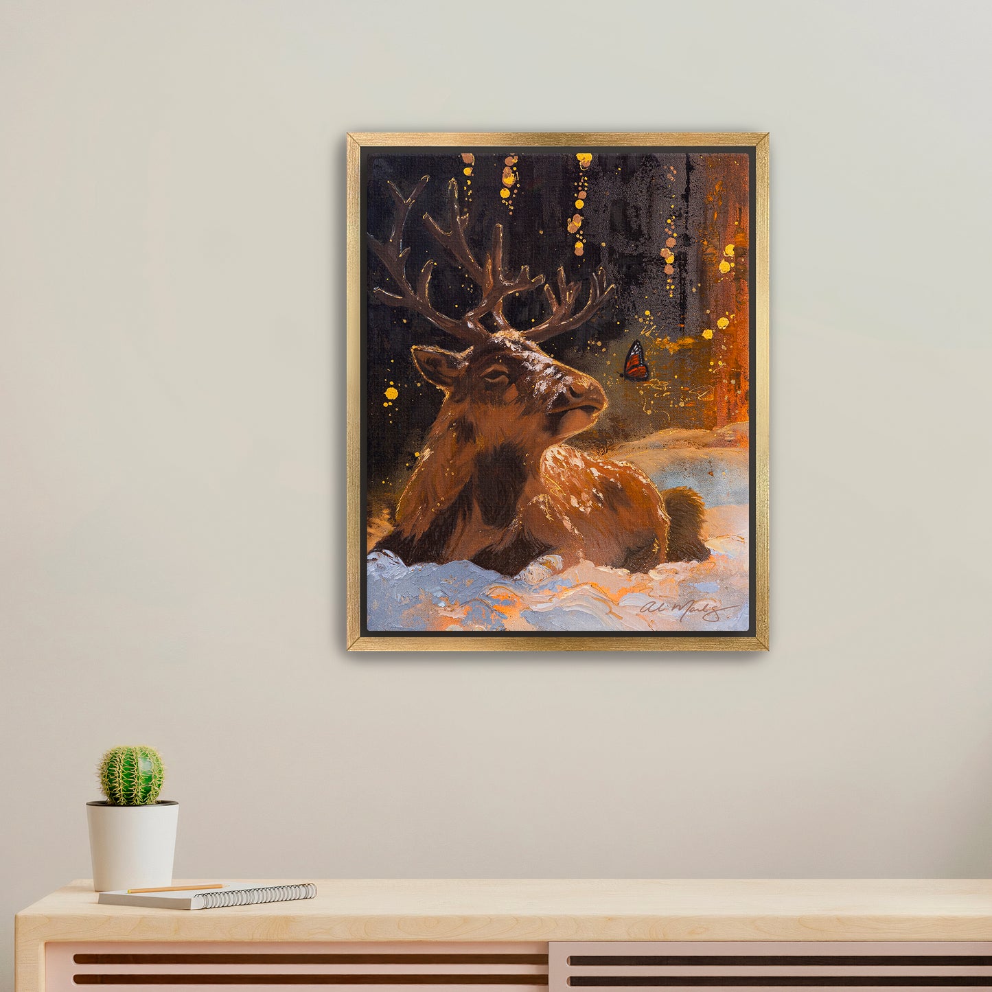 "Deer | The Nurturer I" Framed Canvas Print