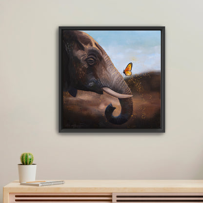 "Elephant | The Protector I" Framed Canvas Print