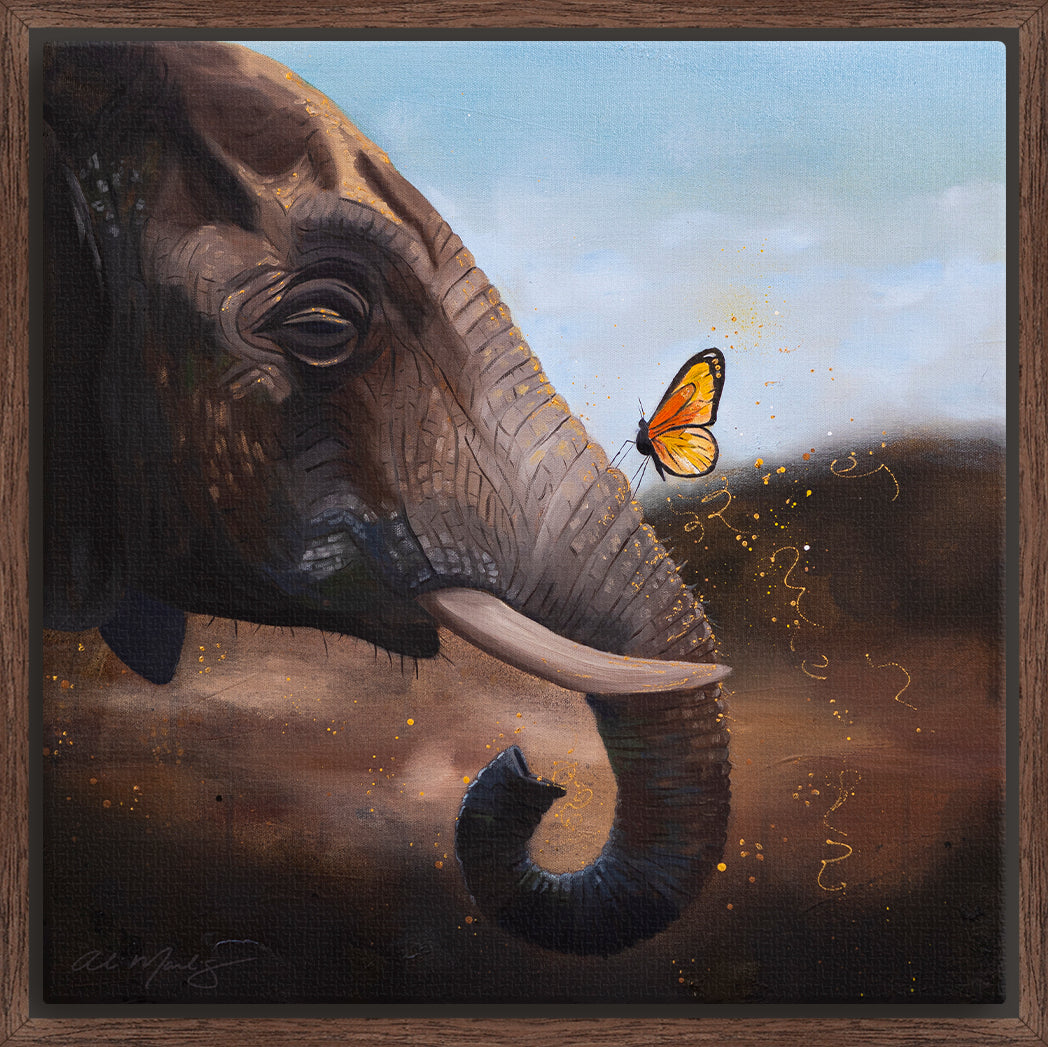 "Elephant | The Protector I" Framed Canvas Print