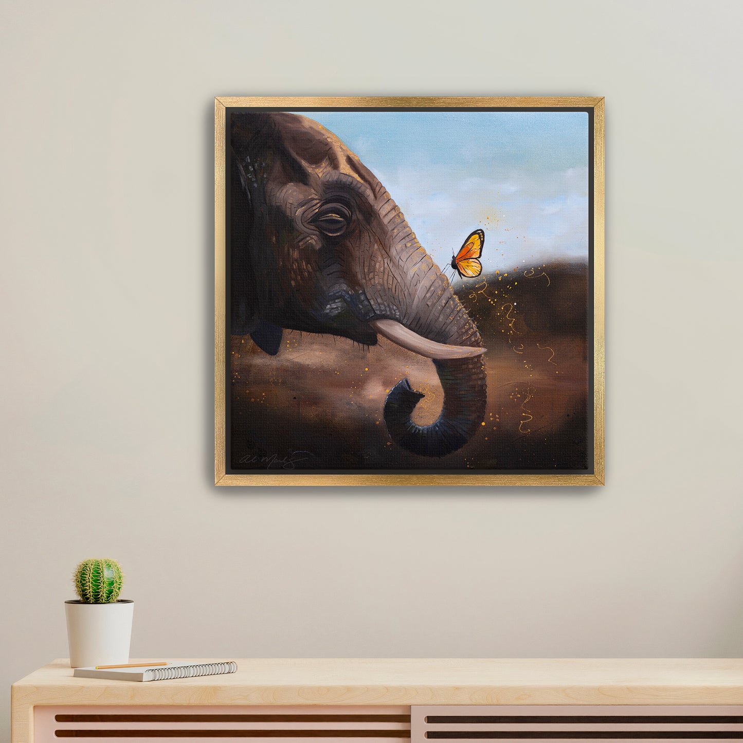 "Elephant | The Protector I" Framed Canvas Print