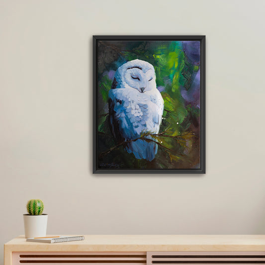 "Owl | The Visionary I" Framed Canvas Print