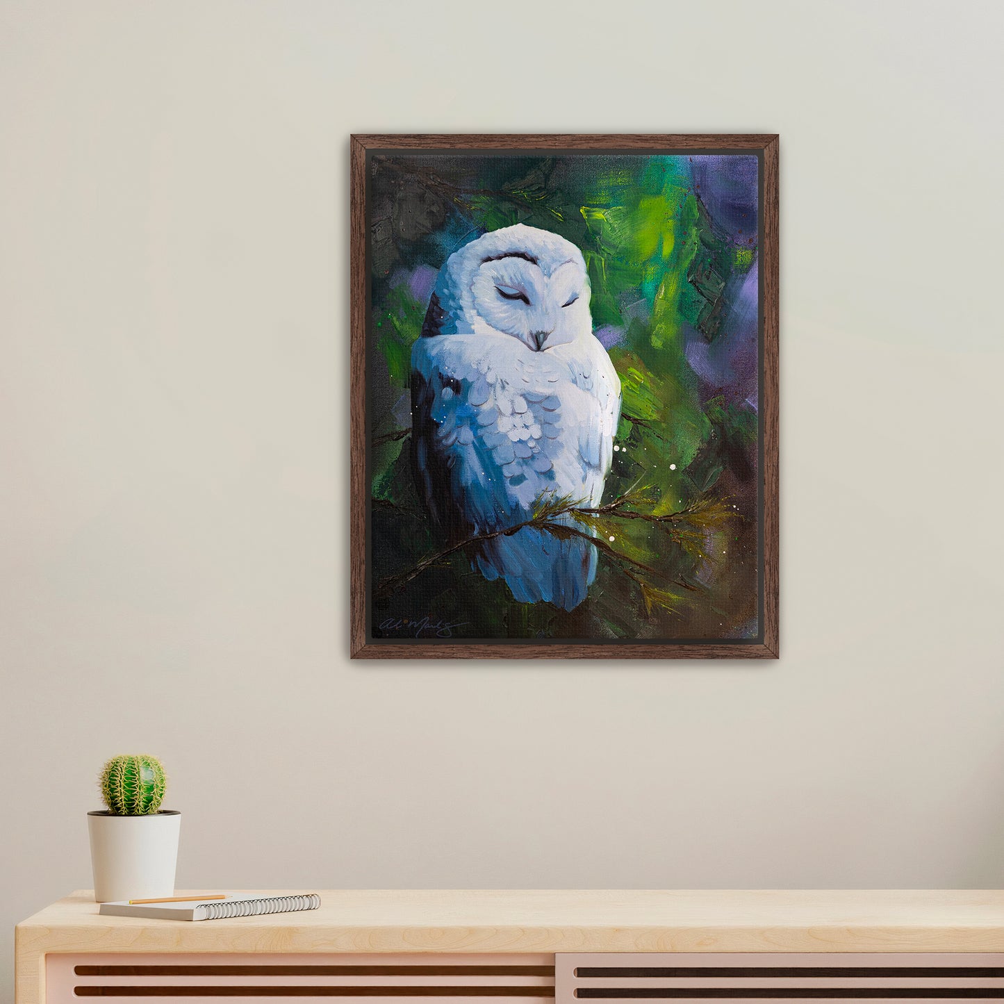 "Owl | The Visionary I" Framed Canvas Print