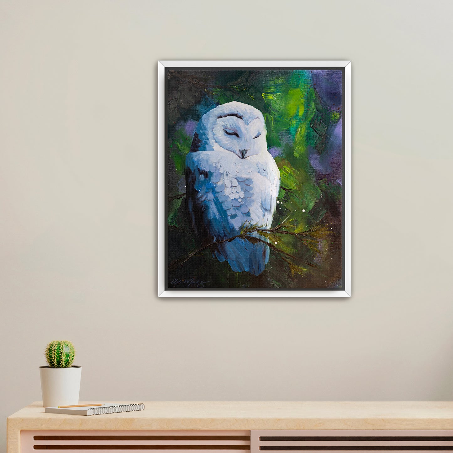 "Owl | The Visionary I" Framed Canvas Print